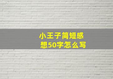 小王子简短感想50字怎么写