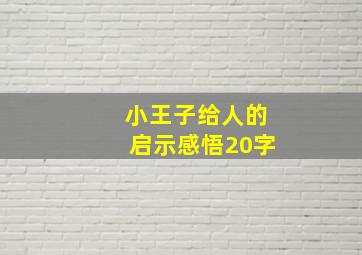 小王子给人的启示感悟20字