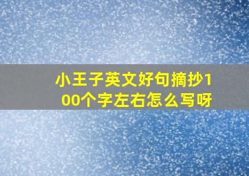 小王子英文好句摘抄100个字左右怎么写呀