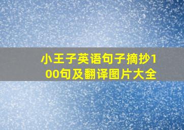 小王子英语句子摘抄100句及翻译图片大全