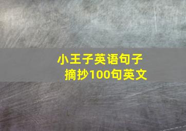 小王子英语句子摘抄100句英文