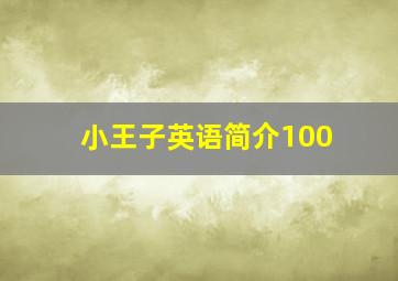 小王子英语简介100