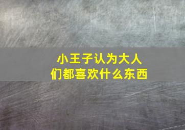 小王子认为大人们都喜欢什么东西