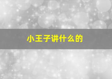 小王子讲什么的