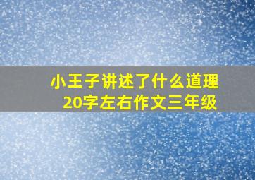 小王子讲述了什么道理20字左右作文三年级