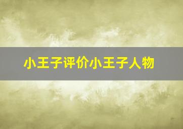 小王子评价小王子人物