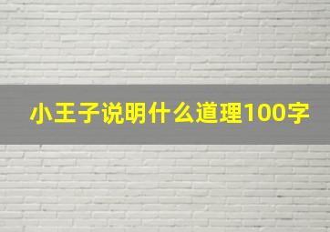 小王子说明什么道理100字