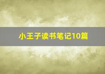 小王子读书笔记10篇