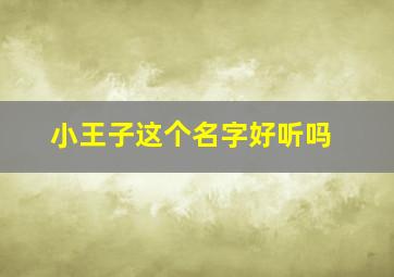 小王子这个名字好听吗