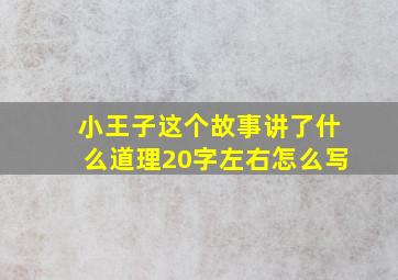 小王子这个故事讲了什么道理20字左右怎么写