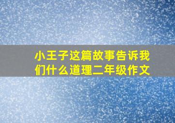 小王子这篇故事告诉我们什么道理二年级作文