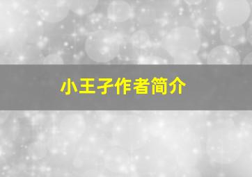 小王孑作者简介