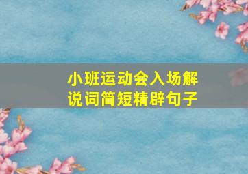 小班运动会入场解说词简短精辟句子