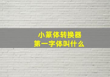 小篆体转换器第一字体叫什么