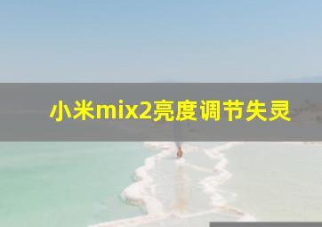 小米mix2亮度调节失灵