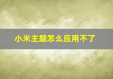 小米主题怎么应用不了