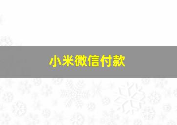 小米微信付款