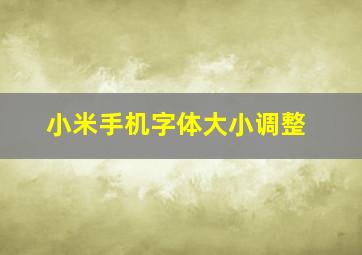 小米手机字体大小调整