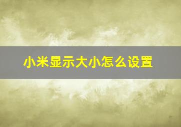 小米显示大小怎么设置