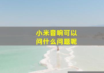 小米音响可以问什么问题呢