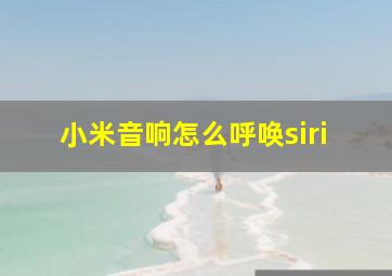 小米音响怎么呼唤siri