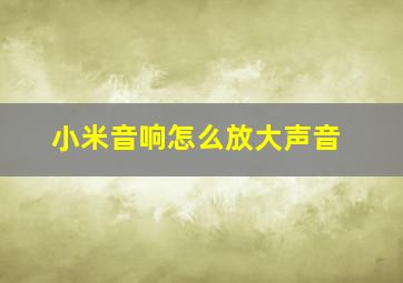 小米音响怎么放大声音