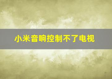 小米音响控制不了电视