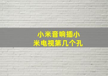 小米音响插小米电视第几个孔