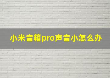 小米音箱pro声音小怎么办