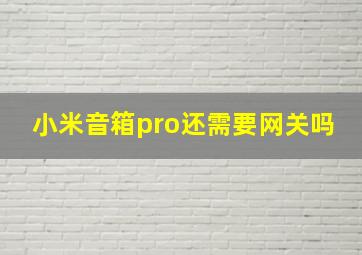 小米音箱pro还需要网关吗