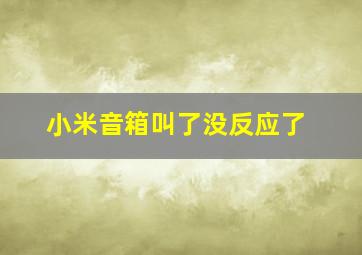 小米音箱叫了没反应了