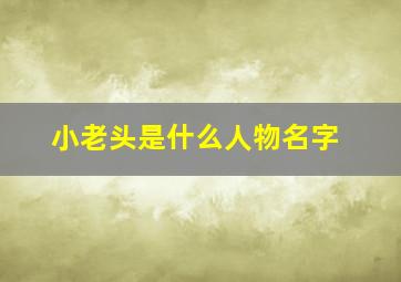 小老头是什么人物名字