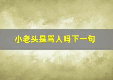 小老头是骂人吗下一句