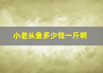 小老头鱼多少钱一斤啊