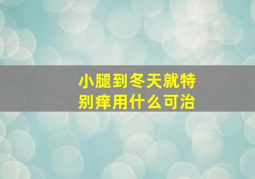 小腿到冬天就特别痒用什么可治