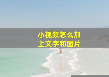 小视频怎么加上文字和图片