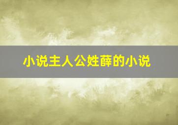 小说主人公姓薛的小说