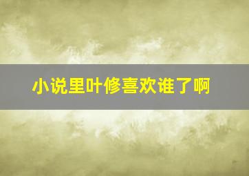 小说里叶修喜欢谁了啊