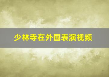 少林寺在外国表演视频