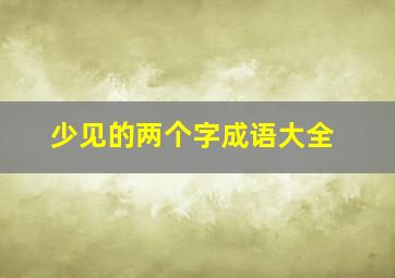 少见的两个字成语大全