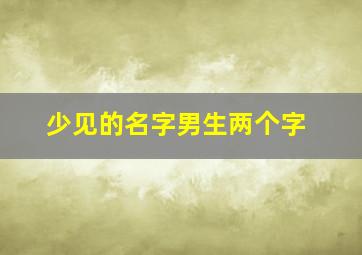 少见的名字男生两个字