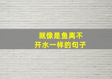 就像是鱼离不开水一样的句子