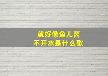 就好像鱼儿离不开水是什么歌