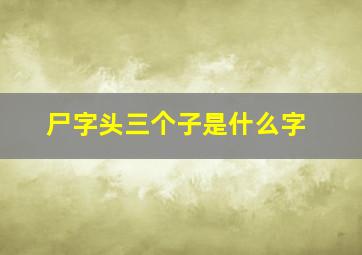 尸字头三个子是什么字