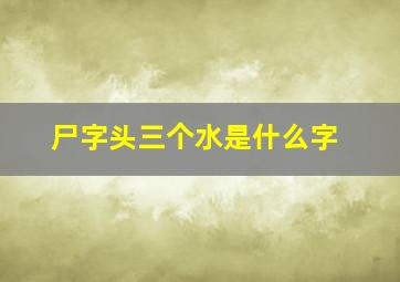 尸字头三个水是什么字