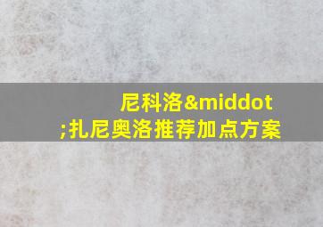 尼科洛·扎尼奥洛推荐加点方案