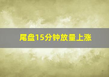 尾盘15分钟放量上涨