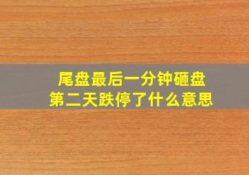 尾盘最后一分钟砸盘第二天跌停了什么意思