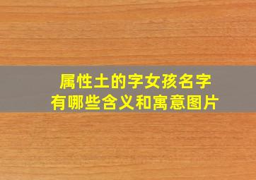 属性土的字女孩名字有哪些含义和寓意图片