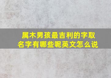 属木男孩最吉利的字取名字有哪些呢英文怎么说